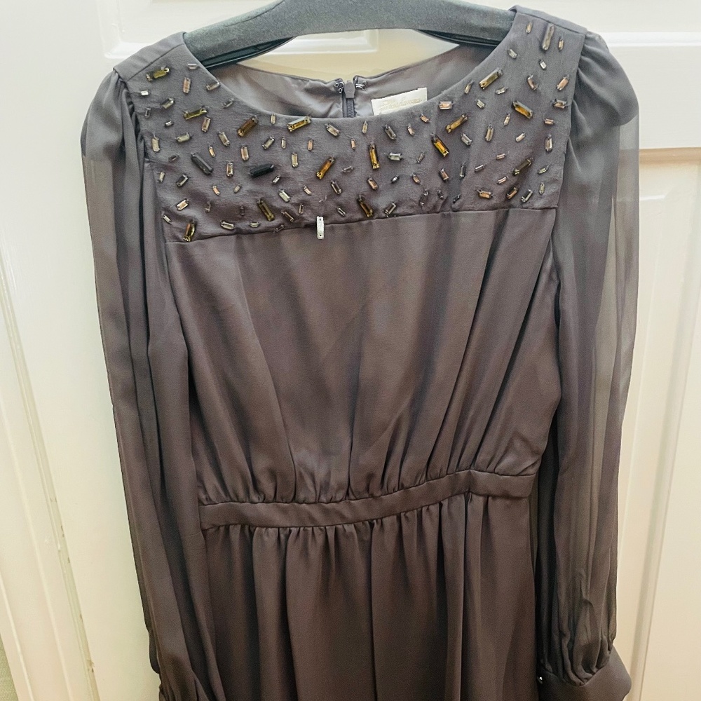Gray Silk SHOSHANNA dress SIZE4